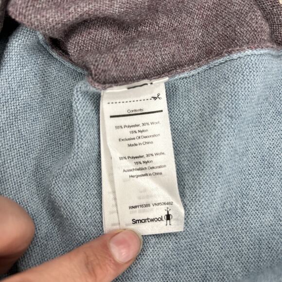 Smartwool Women’s M Sweater Tunic Colorblock Purple Blue Crewneck Merino Wool - Picture 5 of 6